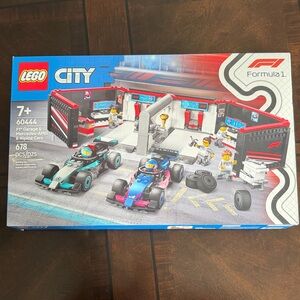 NIB- LEGO City Formula 1. Garage and Mercedes – AMG and Alpine cars.